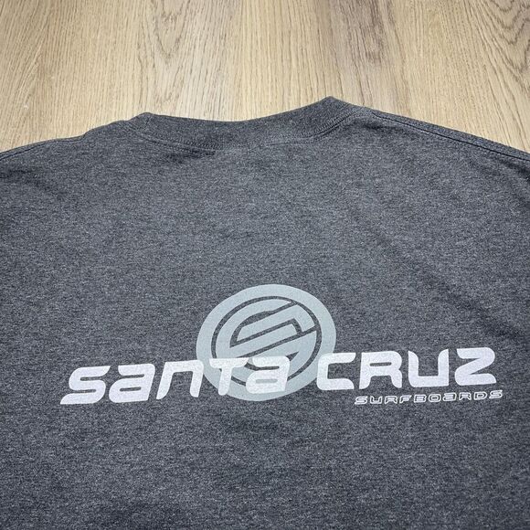 Santa Cruz Shirt Mens Large Gray Long Sleeve Surfboards Skateboard Logo NHS - Picture 5 of 9